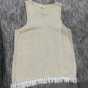 J Crew sleeveless tan sweater - size M